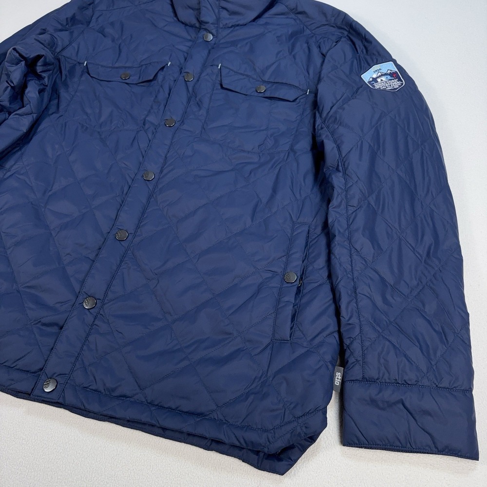 Stio Skycrest Insulated Snap Shirt Quilted Jacket Men's L Navy Thermore Ecodown - Picture 4 of 16